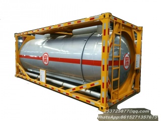 Gele fosfatankcontainer 20ft roestvrij staal met verwarming geïsoleerd systeem