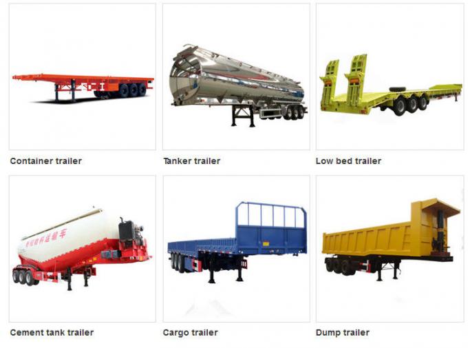 3 assen beëindigen tippende semi aanhangwagen/achterstortplaatsoplegger voor vrachtwagen 50 - 60 Ton