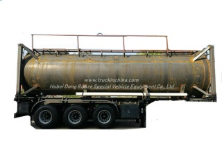 30FT UN1789 Zoutzuur ISO Tank Container 26KL -28KL Stalen Tank Gevoerd LDPE 16mm