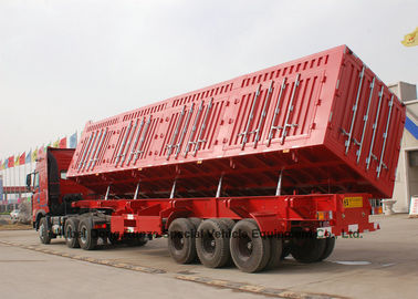 China Zijkippersaanhangwagen - de Op zwaar werk berekende Vrachtwagen van de Kipwagen Semi Aanhangwagen voor Zand - Mijnvervoer 3 Assen 50 -60T leverancier