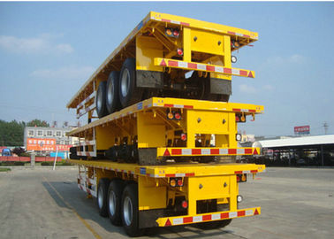 China De commerciële Flatbed Aanhangwagens voor Containervervoer met 12 verdraaien Sloten en 12 Banden 50T leverancier
